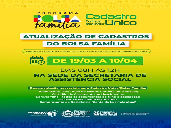 ATUALIZAÇÃO DE CADASTROS DO BOLSA FAMÍLIA