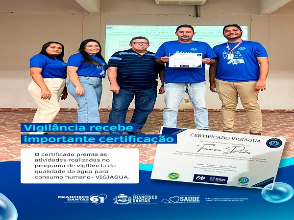 EQUIPE DE VIGILÂNCIA RECEBE IMPORTANTE CERTIFICAÇÃO