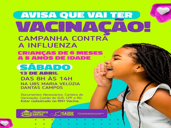 AVISA QUE VAI TER VACINAÇÃO PRA CRIANÇADA